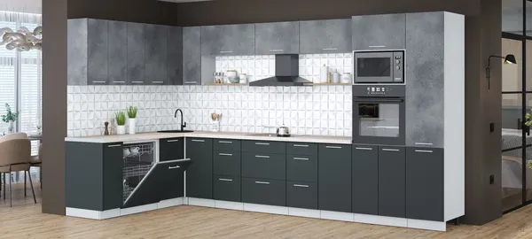 Кухонный гарнитур Интерлиния Мила Лайт 1.896х3.78