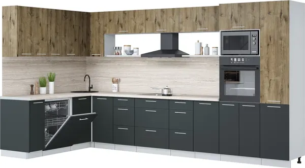 Кухонный гарнитур Интерлиния Мила Лайт 1.896х3.78