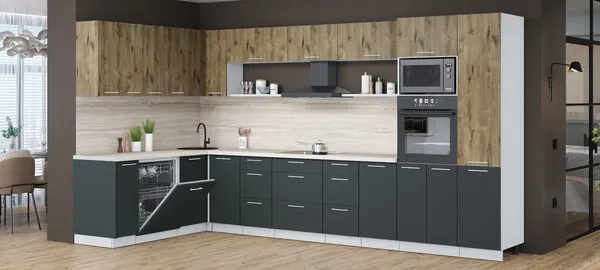 Кухонный гарнитур Интерлиния Мила Лайт 1.896х3.78