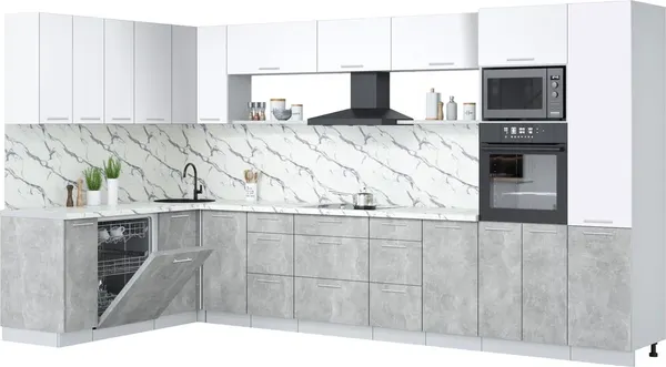 Кухонный гарнитур Интерлиния Мила Лайт 1.896х3.78 