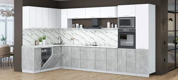 Кухонный гарнитур Интерлиния Мила Лайт 1.896х3.78 