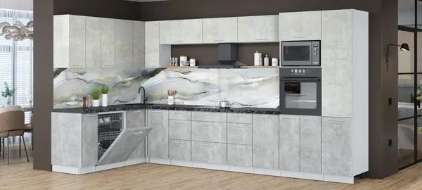 Кухонный гарнитур Интерлиния Мила Лайт 1.896х3.78 