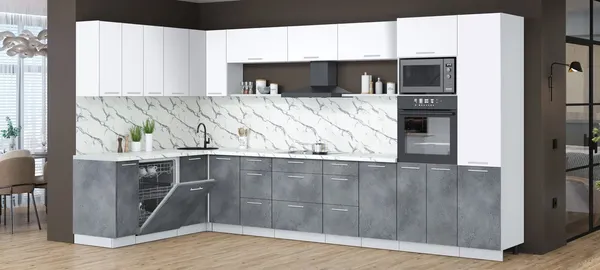 Кухонный гарнитур Интерлиния Мила Лайт 1.896х3.78 