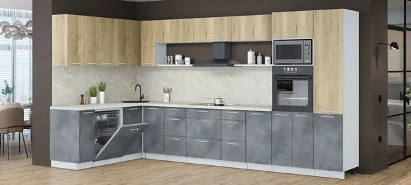 Кухонный гарнитур Интерлиния Мила Лайт 1.896х3.78 