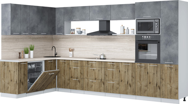 Кухонный гарнитур Интерлиния Мила Лайт 1.896х3.78 