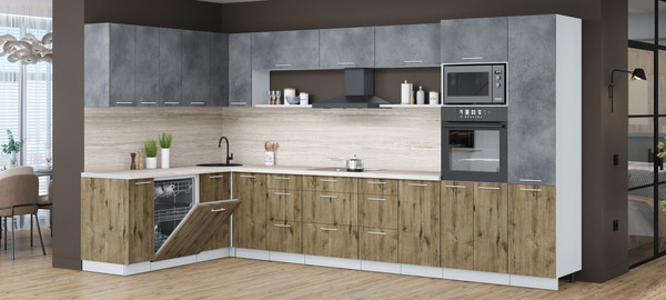 Кухонный гарнитур Интерлиния Мила Лайт 1.896х3.78 