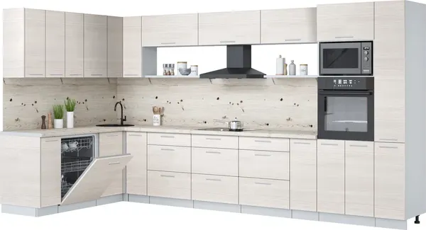 Кухонный гарнитур Интерлиния Мила Лайт 1.896х3.88 