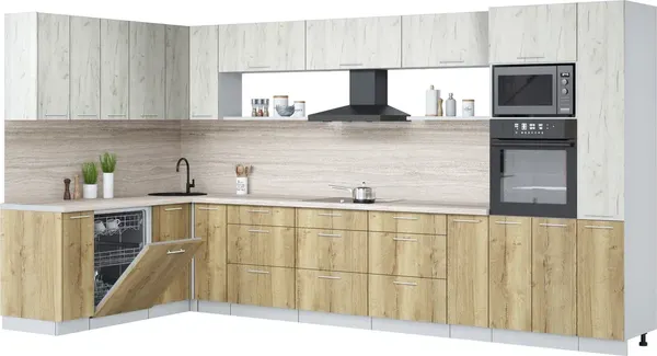 Кухонный гарнитур Интерлиния Мила Лайт 1.896х3.88