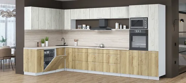 Кухонный гарнитур Интерлиния Мила Лайт 1.896х3.88