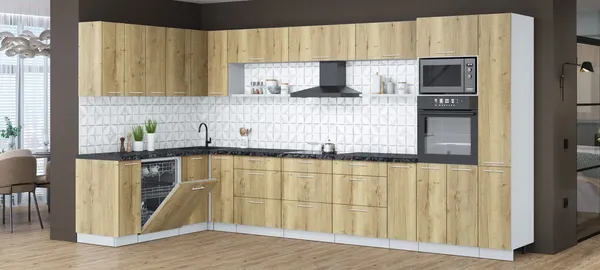 Кухонный гарнитур Интерлиния Мила Лайт 1.896х3.88