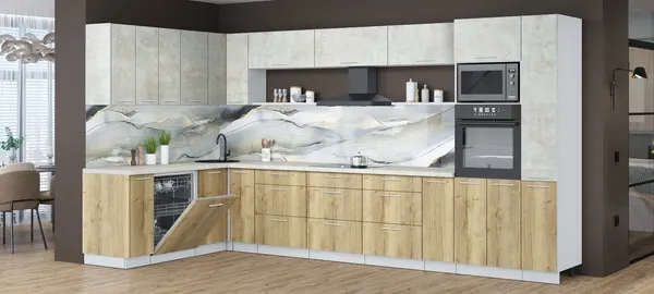 Кухонный гарнитур Интерлиния Мила Лайт 1.896х3.88