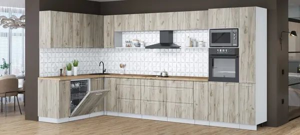 Кухонный гарнитур Интерлиния Мила Лайт 1.896х3.88