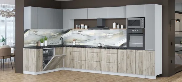 Кухонный гарнитур Интерлиния Мила Лайт 1.896х3.88