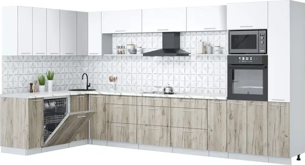 Кухонный гарнитур Интерлиния Мила Лайт 1.896х3.88