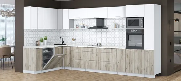 Кухонный гарнитур Интерлиния Мила Лайт 1.896х3.88