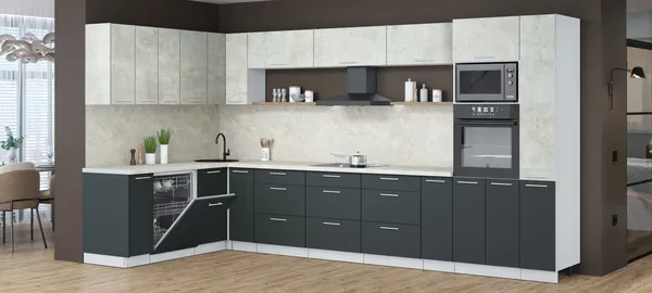 Кухонный гарнитур Интерлиния Мила Лайт 1.896х3.88