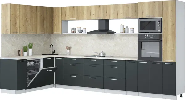 Кухонный гарнитур Интерлиния Мила Лайт 1.896х3.88