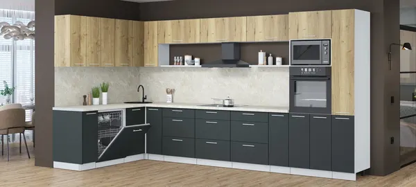 Кухонный гарнитур Интерлиния Мила Лайт 1.896х3.88