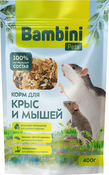 Корм для грызунов Bambini Pets Для крыс и мышей - фото