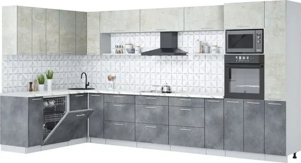 Кухонный гарнитур Интерлиния Мила Лайт 1.896х3.88 