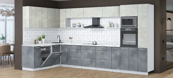 Кухонный гарнитур Интерлиния Мила Лайт 1.896х3.88 