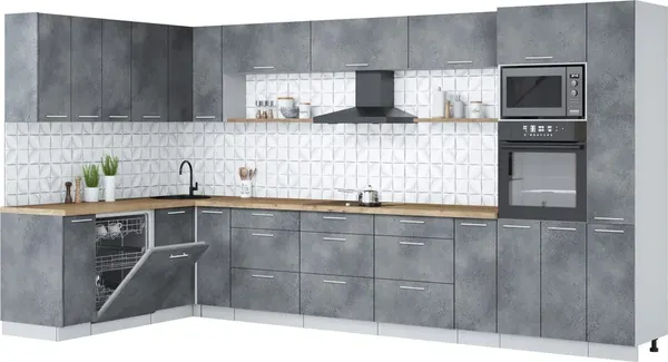 Кухонный гарнитур Интерлиния Мила Лайт 1.896х3.88 