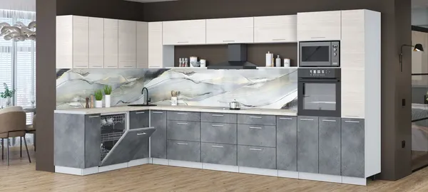 Кухонный гарнитур Интерлиния Мила Лайт 1.896х3.88