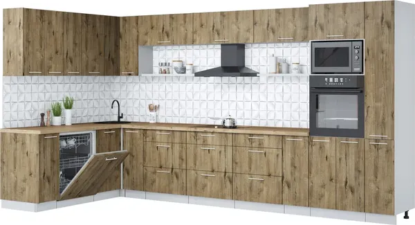 Кухонный гарнитур Интерлиния Мила Лайт 1.896х3.88