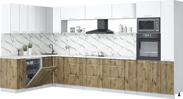 Кухонный гарнитур Интерлиния Мила Лайт 1.896х3.88 