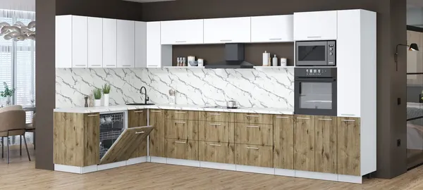 Кухонный гарнитур Интерлиния Мила Лайт 1.896х3.88 