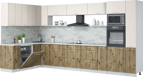 Кухонный гарнитур Интерлиния Мила Лайт 1.896х3.88 