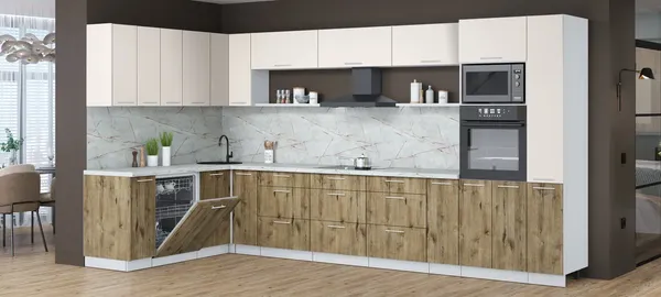 Кухонный гарнитур Интерлиния Мила Лайт 1.896х3.88 