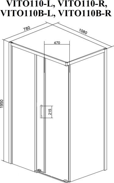 Душевой уголок Cerutti Spa VITO110B-R