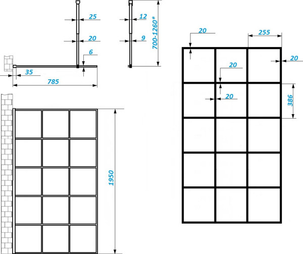 Душевая стенка Cerutti Spa Muza T80