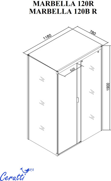 Душевой уголок Cerutti Spa Marbella 120 R