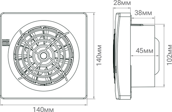 Вентилятор накладной Sparkvent SM-100 SB / SM04-B