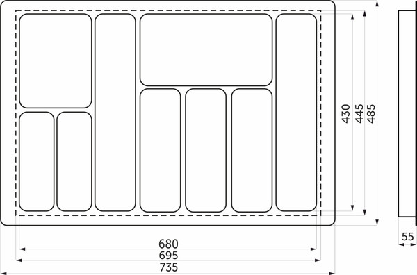 Органайзер для столовых приборов AKS 800 Pixel 735x485