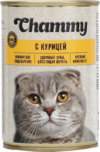 Влажный корм для кошек Chammy С курицей в соусе / F19077 - фото