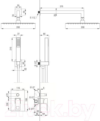 Душевая система Deante Cascada Anemon NAC 09AP
