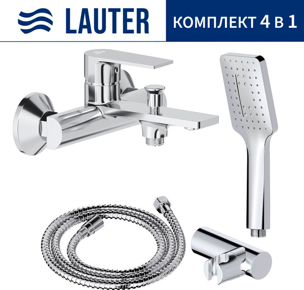 Смеситель Lauter Reef 21CK6678C + 21СКFG80101C + 21S00126 + 21CKFS90120 - фото