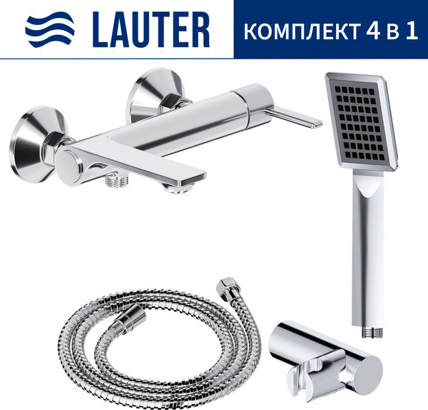 Смеситель Lauter Velvet 21СК6696С + 21СКFG80101C + 21S00103 + 21CKFS90120 - фото