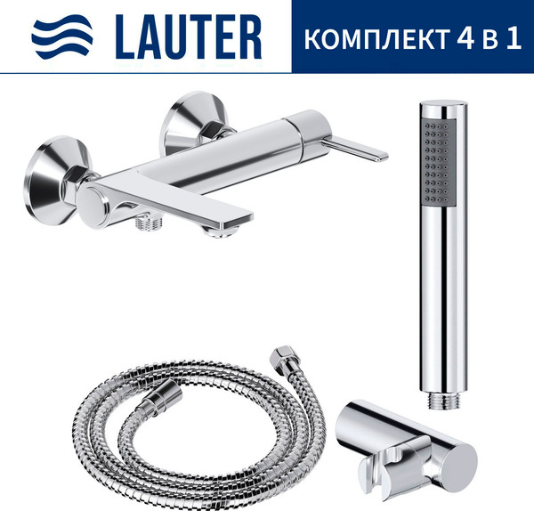 Смеситель Lauter Velvet 21СК6696С + 21СКFG80101C + 21S10048 + 21CKFS90120 - фото