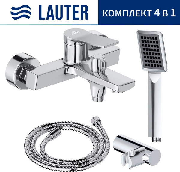 Смеситель Lauter Silk 21СК6572С + 21СКFG80101C + 21S00103 + 21CKFS90120 - фото