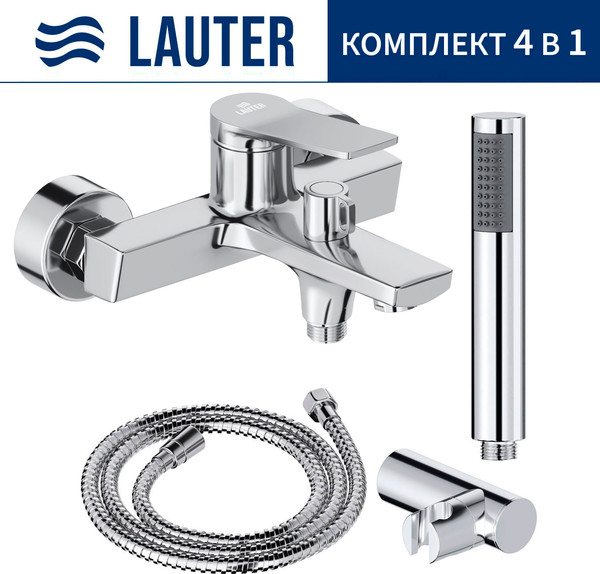 Смеситель Lauter Silk 21СК6572С + 21СКFG80101C + 21S10048 + 21CKFS90120 - фото