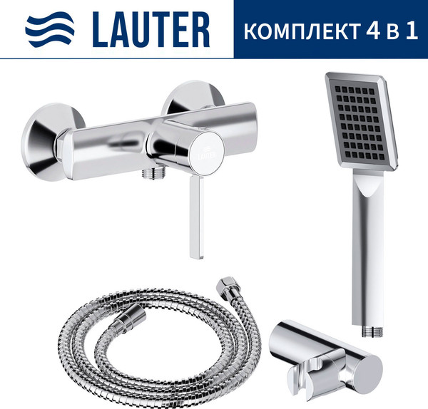 Смеситель Lauter Art 21CK9680C + 21СКFG80101C + 21S00103 + 21CKFS90120 - фото