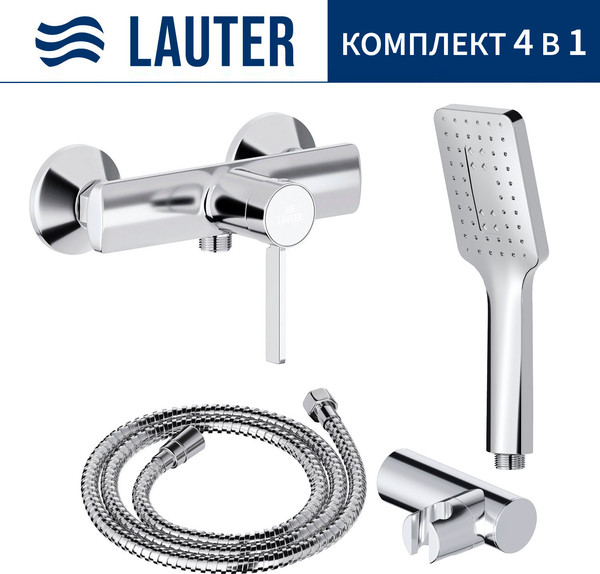 Смеситель Lauter Art 21CK9680C + 21СКFG80101C + 21S00126 + 21CKFS90120 - фото