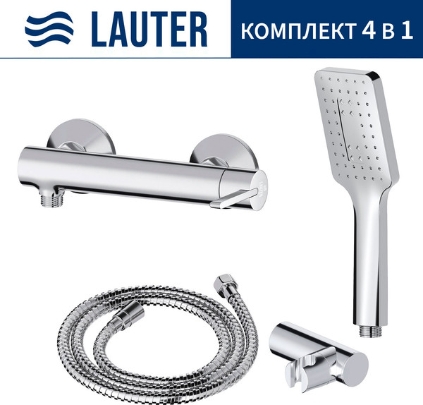Смеситель Lauter Velvet 21СК9696С + 21СКFG80101C + 21S00126 + 21CKFS90120 - фото