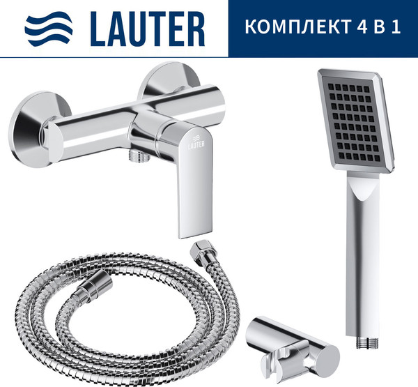 Смеситель Lauter Reef 21СК9678C + 21СКFG80101C + 21S00103 + 21CKFS90120 - фото