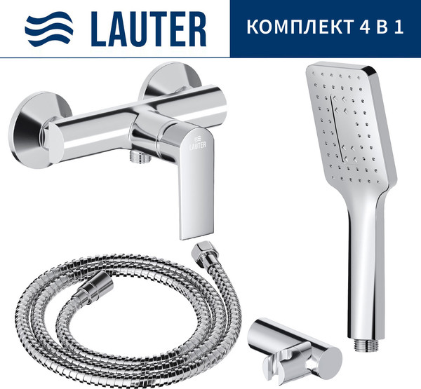 Смеситель Lauter Reef 21СК9678C + 21СКFG80101C + 21S00126 + 21CKFS90120 - фото