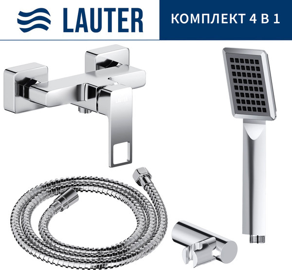 Смеситель Lauter Cascade 21СК9615C + 21СКFG80101C + 21S00103 + 21CKFS90120 - фото